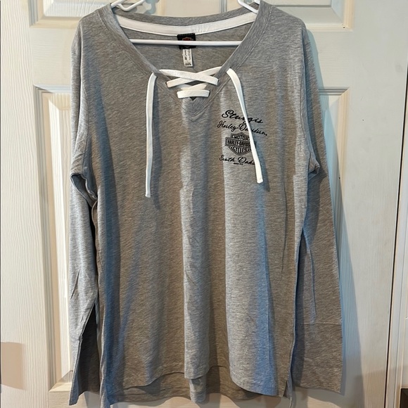 Harley-Davidson Size Ladies XLGray Long Sleeve Shirt - Picture 1 of 11